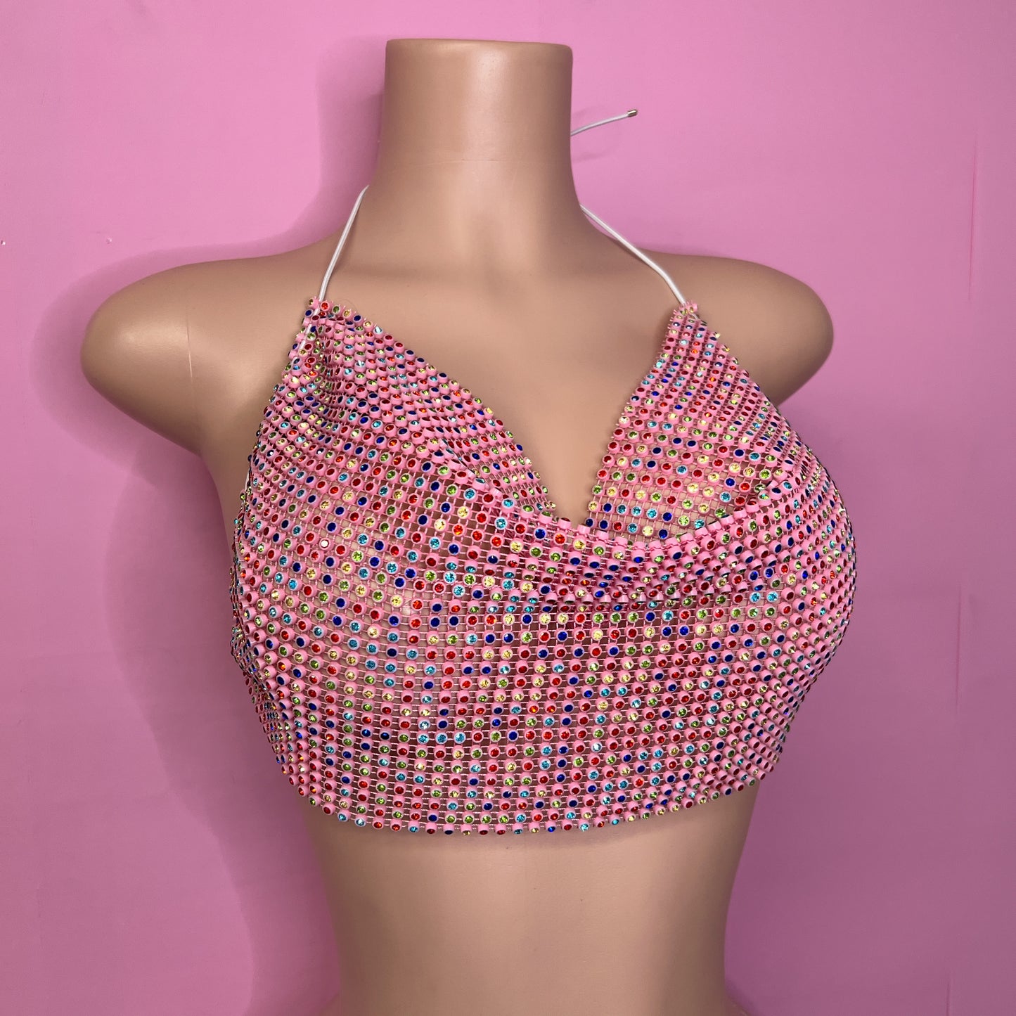 Pink Rainbow Bling Top