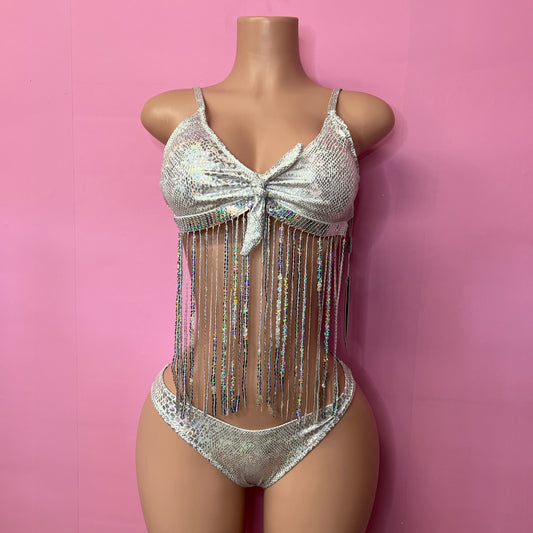 Silver Halographic Bikini