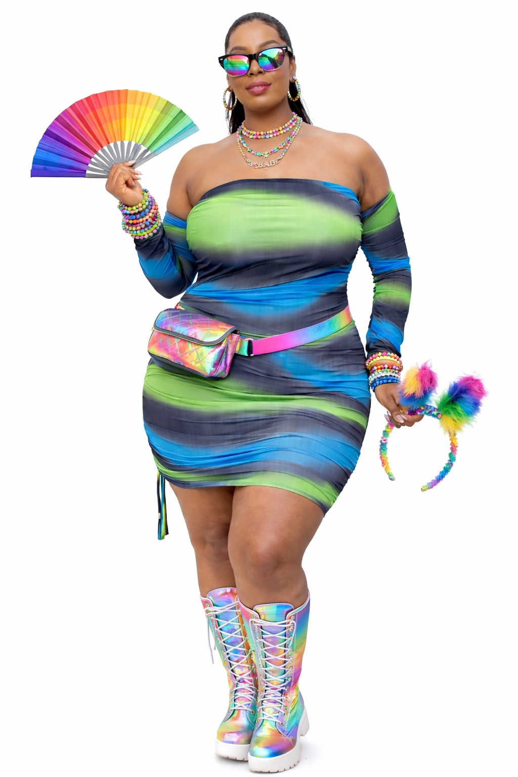 Electric Mermaid Mini Dress
