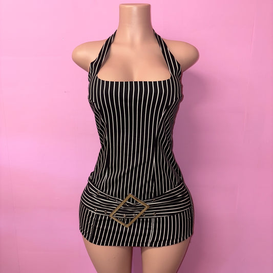 Striped Buckle Dress