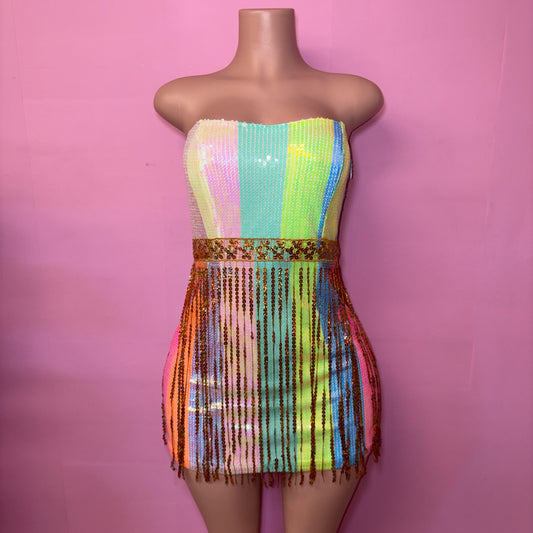 Rainbow Sequin Dress